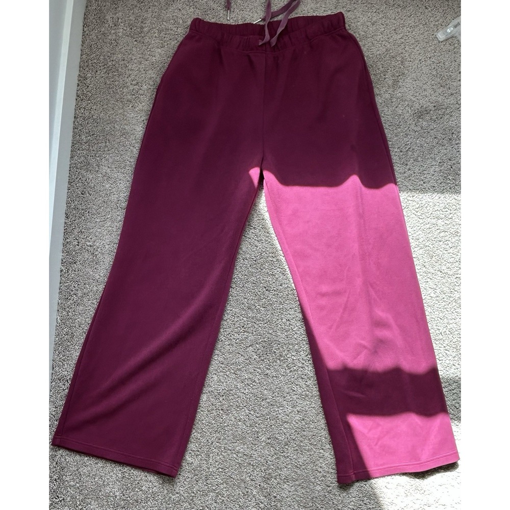 XIEERDUO XL Burgundy Women's Lounge Pants Casual Soft Elastic Waist Yoga Pants